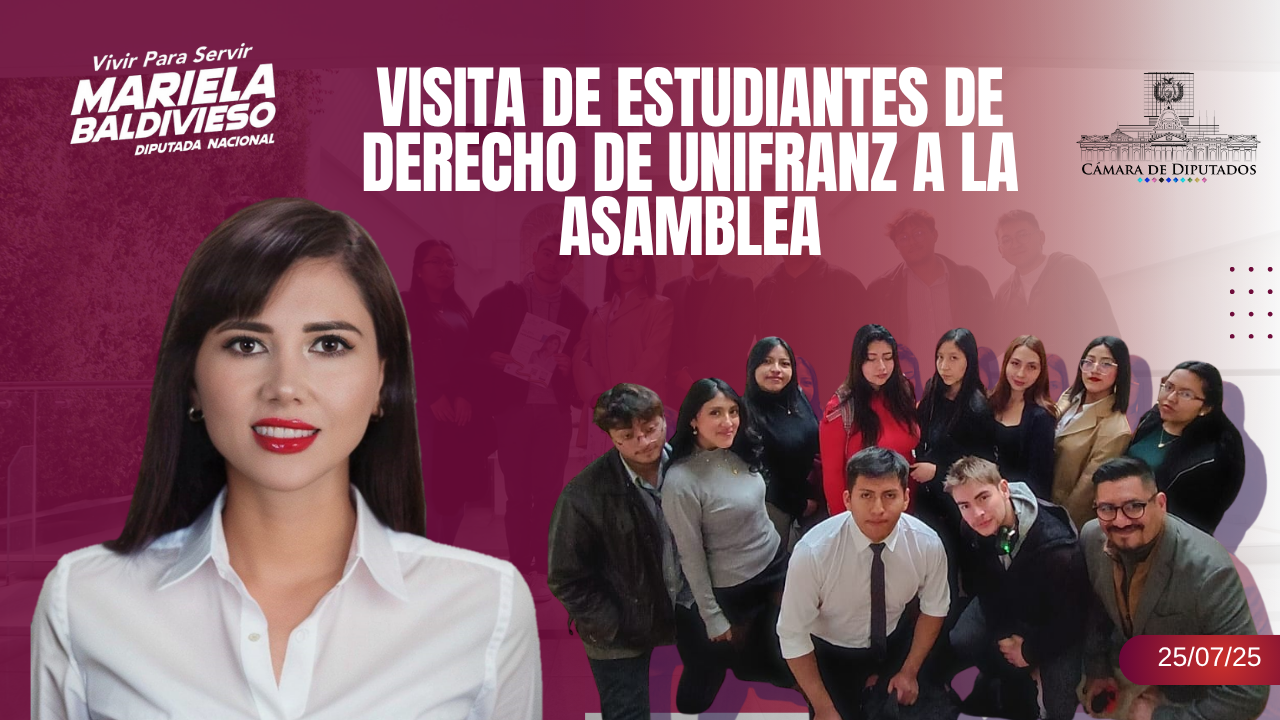 Estudiantes de Derecho de la Unifranz visitan la Asamblea Legislativa y al Comité de Ciencia y Tecnología para conocer su historia y trabajo institucional